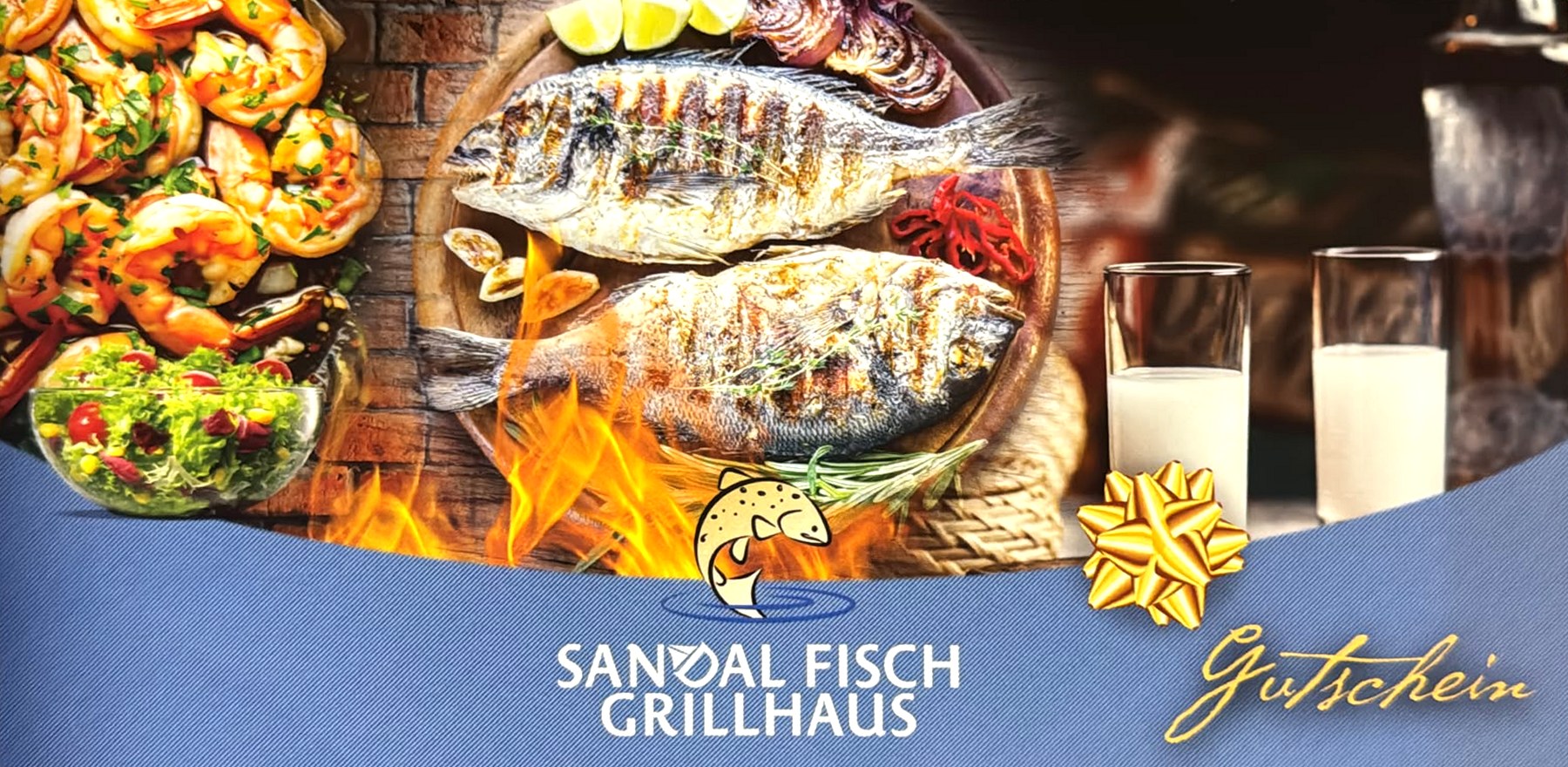 Der gedruckte Gutschein vom Sandal Fisch Grillhaus